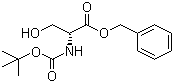 结构式 CAS# 141527-78-8, N-叔丁氧羰基-D-丝氨酸苄酯