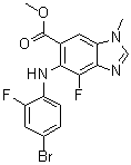 5-[(4-Bromo-2-fluorophenyl)amino]-4-fluoro-1-methyl-1H-benzimidazole-6-carboxylic acid methyl ester molecular structure (CAS 1415559-93-1)