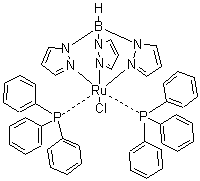 结构式 CAS# 141686-21-7, (氢化三(吡唑基)硼)双(三苯基膦)氯化钌