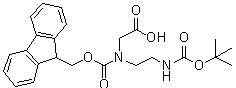 2-[[[(9H-Fluoren-9-yl)methoxy]carbonyl][2-[(tert-butoxycarbonyl)amino]ethyl]amino]acetic acid molecular structure (CAS 141743-15-9)