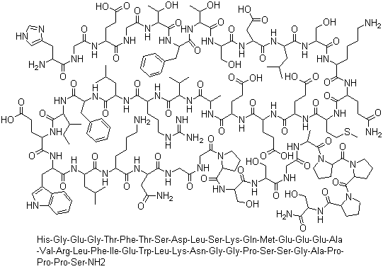 结构式 CAS# 141758-74-9, 艾塞那肽