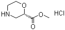 structure of CAS# 1417789-45-7, (2S)-2-Morpholinecarboxylic acid methyl ester hydrochloride (1:1)