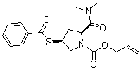 structure of CAS# 141818-73-7, (2S,4S)-N,N-Dimethyl-1-allyloxycarbonyl-4-benzoylthio-2-pyrrolidinecarboxamide;(2S,4S)-1-Allyloxycarbonyl-2-(dimethylaminocarbonyl)-4-(benzoylthio)pyrrolidine