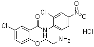 2-(2-Aminoethoxy)-5-chloro-N-(2-chloro-4-nitrophenyl)benzamide hydrochloride (1:1) molecular structure (CAS 1420290-99-8)