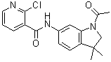 N-(1-Acetyl-2,3-dihydro-3,3-dimethyl-1H-indol-6-yl)-2-chloro-3-pyridinecarboxamide molecular structure (CAS 1420999-91-2)
