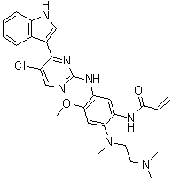 N-[5-[[5-Chloro-4-(1H-indol-3-yl)-2-pyrimidinyl]amino]-2-[[2-(dimethylamino)ethyl]methylamino]-4-methoxyphenyl]-2-propenamide molecular structure (CAS 1421373-62-7)