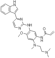 N-[2-[[2-(Dimethylamino)ethyl]methylamino]-5-[[4-(1H-indol-3-yl)-2-pyrimidinyl]amino]-4-methoxyphenyl]-2-propenamide molecular structure (CAS 1421373-98-9)