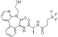 结构式 CAS# 1421438-81-4, N-[(1S)-2-[[(7S)-6,7-二氢-5-(2-羟基乙基)-6-氧代-5H-吡啶并[3,2-a][3]苯并氮杂卓-7-基]氨基]-1-甲基-2-氧代乙基]-4,4,4-三氟丁酰胺