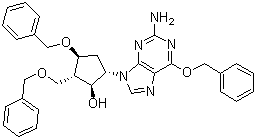 结构式 CAS# 142217-77-4, (1S,2S,3S,5S)-5-(2-氨基-6-苄氧基-9H-嘌呤-9-基)-3-苄氧基-2-苄氧基甲基环戊醇