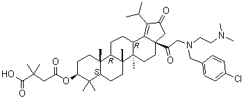 (3beta)-3-(3-Carboxy-3-methyl-1-oxobutoxy)-17-[2-[[(4-chlorophenyl)methyl][2-(dimethylamino)ethyl]amino]acetyl]-28-norlup-18-en-21-one molecular structure (CAS 1422355-65-4)