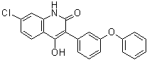 structure of CAS# 142326-59-8, 7-Chloro-4-hydroxy-3-(3-phenoxyphenyl)-2(1H)-quinolinone;L 701324