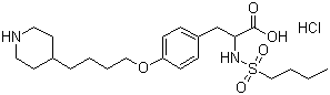 structure of CAS# 142373-60-2, Tirofiban hydrochloride;N-(Butylsulfonyl)-O-[4-(4-piperidinyl)butyl]-L-tyrosine hydrochloride