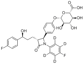 Ezetimibe phenoxy glucuronide-D4 molecular structure (CAS 1426174-41-5)