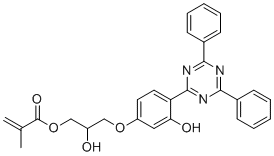 3-(4-(4,6-Diphenyl-1,3,5-triazin-2-yl)-3-hydroxyphenoxy)-2-hydroxypropyl methacrylate molecular structure (CAS 1426819-43-3)