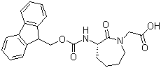 (S)-3-[[(9H-Fluoren-9-ylmethoxy)carbonyl]amino]hexahydro-2-oxo-1H-azepine-1-acetic acid molecular structure (CAS 142855-79-6)
