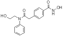 结构式 CAS# 1429651-50-2, 4-[(羟基氨基)羰基]-N-(2-羟基乙基)-N-苯基苯乙酰胺