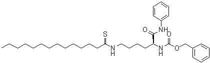 N-[(1S)-1-[(Phenylamino)carbonyl]-5-[(1-thioxotetradecyl)amino]pentyl]carbamic acid phenylmethyl ester molecular structure (CAS 1429749-41-6)