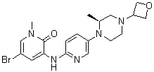 5-Bromo-1-methyl-3-[[5-[(2S)-2-methyl-4-(3-oxetanyl)-1-piperazinyl]-2-pyridinyl]amino]-2(1H)-pyridinone molecular structure (CAS 1433849-77-4)