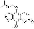 structure of CAS# 14348-22-2, Knidilin;5-(Isopentenyloxy)-8-methoxypsoralen; Cnidilin; Isophellopterin; 9-methoxy-4-[(3-methyl-2-butenyl)oxy]-7H-Furo[3,2-g][1]benzopyran-7-one