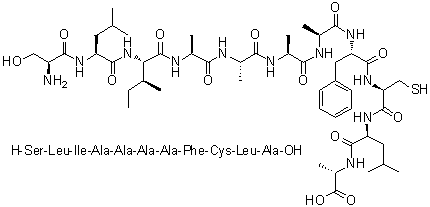 L-Seryl-L-leucyl-L-isoleucyl-L-alanyl-L-alanyl-L-alanyl-L-alanyl-L-phenylalanyl-L-cysteinyl-L-leucyl-L-alanine molecular structure (CAS 1435466-63-9)