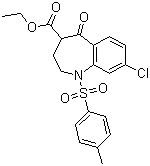 8-Chloro-2,3,4,5-tetrahydro-1-[(4-methylphenyl)sulfonyl]-5-oxo-1H-1-benzazepine-4-carboxylic acid ethyl ester molecular structure (CAS 143771-90-8)