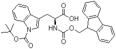 结构式 CAS# 143824-78-6, N-alpha-芴甲氧羰基-N-in-叔丁氧羰基-L-色氨酸