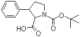 structure of CAS# 143979-44-6, 1-(tert-Butoxycarbonyl)-3-phenylpyrrolidine-2-carboxylic acid
