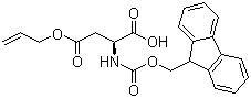 结构式 CAS# 144120-53-6, Fmoc-L-天冬氨酸 alpha-烯丙酯; N-(9-芴甲氧羰基)-L-天冬氨酸 alpha-烯丙酯