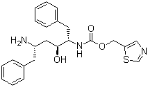 (2S,3S,5S)-5-氨基-2-(N-((5-噻唑基)-甲氧羰基)氨基)-1,6-二苯基-3-羟基己烷分子结构 (CAS 144164-11-4)