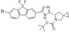 (6S)-6-[5-(7-Bromo-9,9-difluoro-9H-fluoren-2-yl)-1H-imidazol-2-yl]-5-azaspiro[2.4]heptane-5-carboxylic acid 1,1-dimethylethyl ester molecular structure (CAS 1441670-89-8)