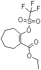 结构式 CAS# 144242-09-1, 2-三氟甲基磺酰氧基-1-环庚烯-1-甲酸乙酯