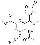 (4S,5R,6R)-5-Acetylamino-4-azido-6-[(S)-methoxy[(4R)-2-oxo-1,3-dioxolane-4-yl]methyl]-5,6-dihydro-4H-pyran-2-carboxylic acid methyl ester molecular structure (CAS 1442873-91-7)