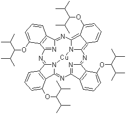(SP-4-1)-[1,8,15,22-Tetrakis[2-methyl-1-(1-methylethyl)propoxy]-29H,31H-phthalocyaninato(2-)-N29,N30,N31,N32]copper molecular structure (CAS 144843-25-4)