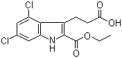 structure of CAS# 144989-41-3, 4,6-Dichloro-2-(ethoxycarbonyl)-1H-indole-3-propanoic acid