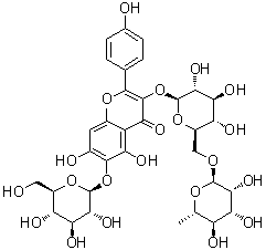 6-Hydroxykaempferol 3-beta-rutinoside 6-beta-D-glucoside molecular structure (CAS 145134-63-0)