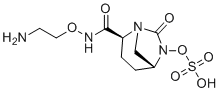 structure of CAS# 1452458-86-4, Nacubactam;[(2S,5R)-2-(2-aminoethoxycarbamoyl)-7-oxo-1,6-diazabicyclo[3.2.1]octan-6-yl] hydrogen sulfate