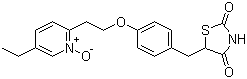 结构式 CAS# 145350-09-0, 吡格列酮 N-氧化物; 5-[[4-[2-(5-乙基-2-吡啶基]乙氧基]苯基]甲基]-2,4-噻唑啉二酮 N-氧化物