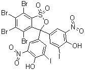 4,4'-(4,5,6,7-Tetrabromo-1,1-dioxido-3H-2,1-benzoxathiol-3-ylidene)bis[2-iodo-6-nitrophenol] molecular structure (CAS 145551-16-2)