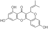 结构式 CAS# 145643-96-5, Cyclocommunol; 3,8,10-三羟基-6-(2-甲基-1-丙烯基)-6H,7H-[1]苯并吡喃并[4,3-b][1]苯并吡喃-7-酮