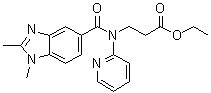 N-[(1,2-Dimethyl-1H-benzimidazol-5-yl)carbonyl]-N-2-pyridinyl-beta-alanine ethyl ester molecular structure (CAS 1456889-80-7)