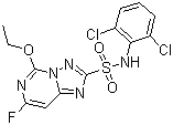 structure of CAS# 145701-21-9, Diclosulam;N-(2,6-Dichlorophenyl)-5-ethoxy-7-fluoro-[1,2,4]triazolo[1,5-c]pyrimidine-2-sulfonamide; Strongarm; XDE 564
