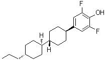 4-(trans-4-(trans-4-Propylcyclohexyl)-cyclohexyl)-2,6-difluorophenol molecular structure (CAS 145767-70-0)
