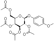 4-甲氧基苯基 2,3,4,6-O-四乙酰基-beta-D-吡喃葡萄糖苷分子结构 (CAS 14581-81-8)