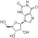 结构式 CAS# 146-80-5, 黄嘌呤核苷; 9-呋喃核糖-3,9-二氢-1H-嘌呤-2,6-二酮