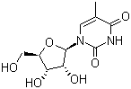 structure of CAS# 1463-10-1, Ribosylthymine;5-Methyluridine; Ribothymidine