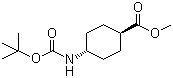 structure of CAS# 146307-51-9, Methyl trans-4-(tert-butoxycarbonylamino)cyclohexanecarboxylate;trans-4-(tert-Butoxycarbonylamino)cyclohexane-1-carboxylic acid methyl ester; trans-4-(tert-Butoxycarbonylamino)cyclohexanecarboxylic acid methyl ester