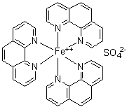 structure of CAS# 14634-91-4, Ferroin sulfate;Tris(1,10-phenanthroline)iron(2+) sulfate (1:1); Tris(1,10-phenanthroline)iron(II) sulfate