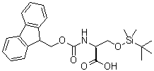 O-[(叔丁基)二甲基硅烷基]-N-[芴甲氧羰基]-L-丝氨酸分子结构 (CAS 146346-81-8)