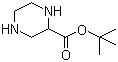 结构式 CAS# 146398-94-9, 2-哌嗪羧酸叔丁酯