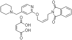 structure of CAS# 146447-26-9, N-{4-[4-(Piperidinomethyl)pyridyl-2-oxy]-cis-2-butene}phthalimide maleic acid